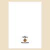 Back of portrait greeting card featuring the Per My Therapist logo, Arnold mascot, “Snail Mail Certified,” and permytherapist.com.