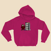 Hoodie featuring a smiling cartoon creature proudly standing beside an overflowing filing cabinet with drawers labeled "Important Stuff," "Other Stuff," "Important Other Stuff," and "Stuff About Stuff."