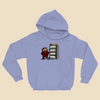 Hoodie featuring a smiling cartoon creature proudly standing beside an overflowing filing cabinet with drawers labeled "Important Stuff," "Other Stuff," "Important Other Stuff," and "Stuff About Stuff."