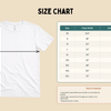 Sizing chart showing width and length measurements for the Per My Therapist unisex T-shirt.
