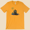 T-shirt featuring a furry monster sitting miserably in the sunshine while the cheerful world around it enjoys a beautiful day.