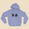 Hoodie featuring two cartoon creatures, one saying “Let’s be spontaneous!” while the other checks a planner and replies, “Hmm... I don’t see ‘spontaneity’ here.”